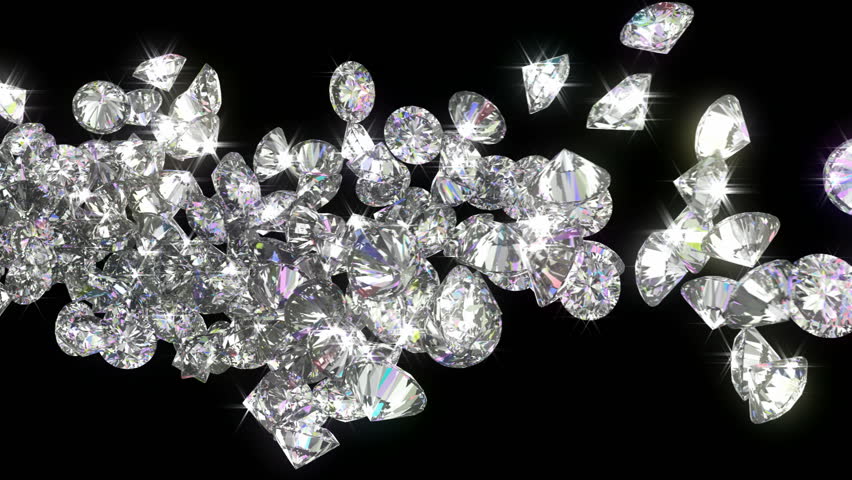 Loopable diamonds or gems flow with slow motion