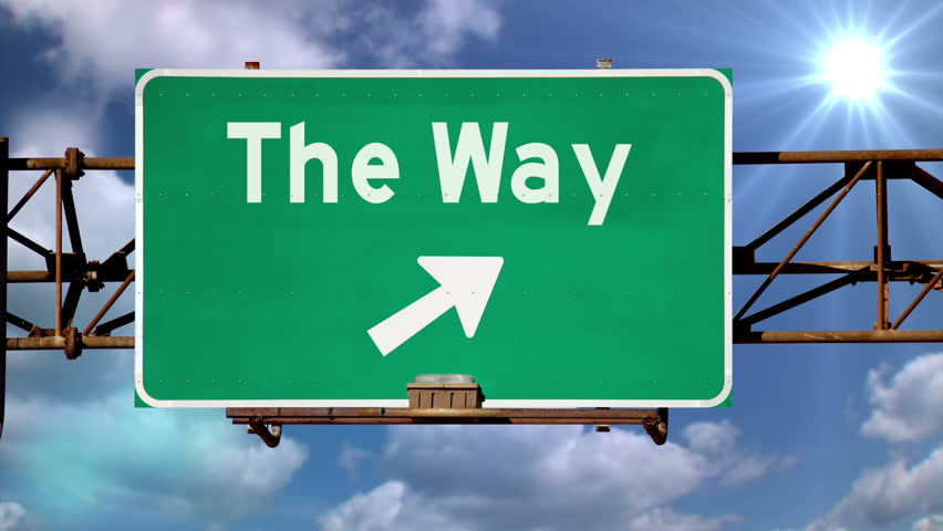 "The Way" time lapse road sign.