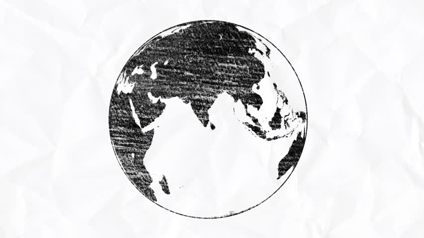 Pencil spinning planet Earth - Looped cg animation (10fps)