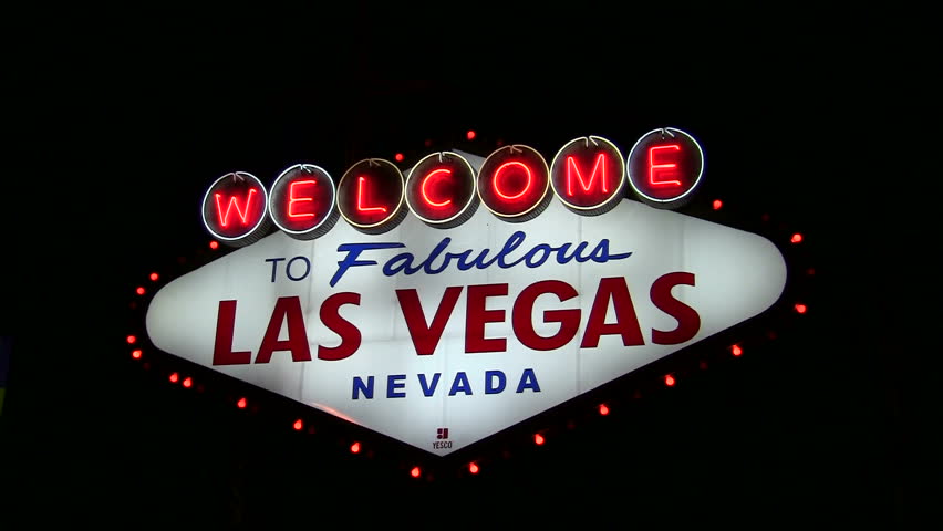 Las Vegas welcome sign at nigh