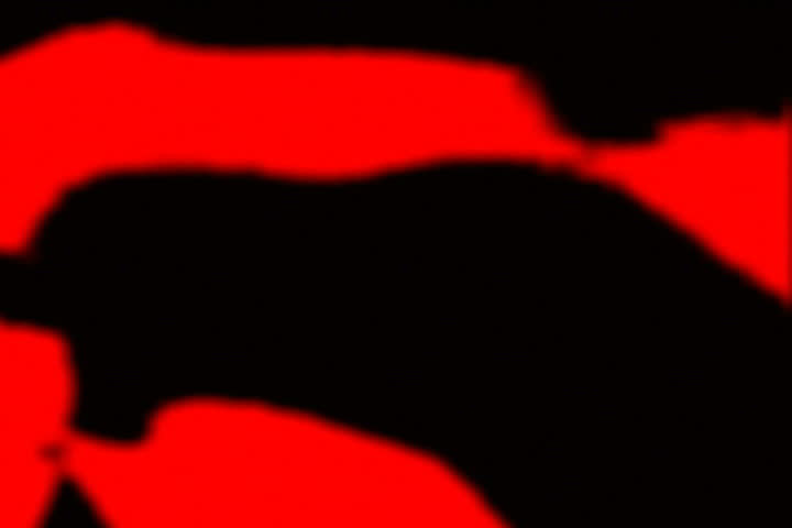 Quarter circle rippling black red. looping