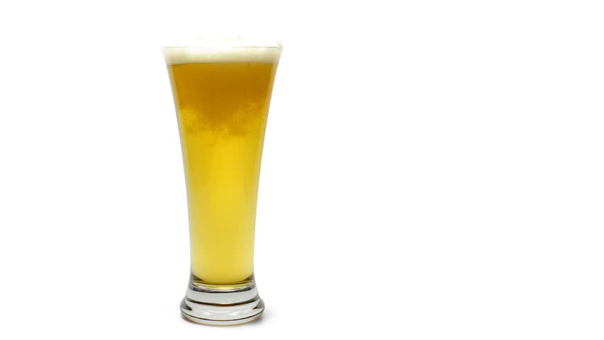 Glass of beer emptying
