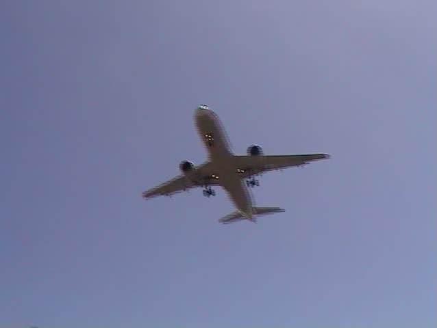 Passenger jetliner landing in airport