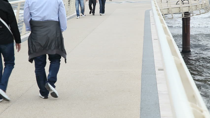 HD: People Walking on the Quay