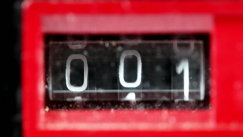 close-up of a cassette tape player number counter