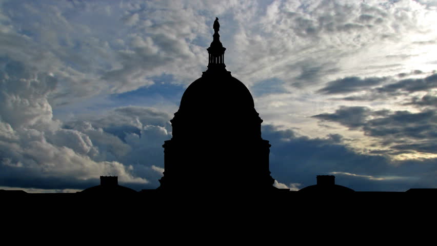 Incoming storm behind the White House, Washington DC: