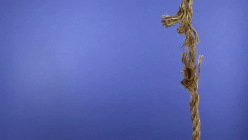 someone trying to climb a frayed  rope