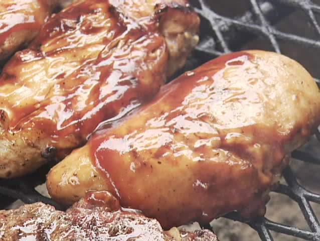 BBQ Chicken Breast on Grill
