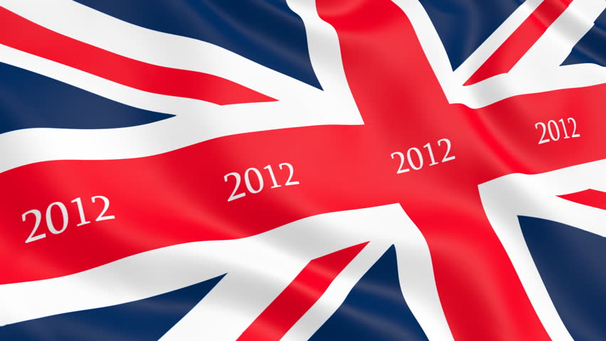 United Kingdom flag with 2012 text