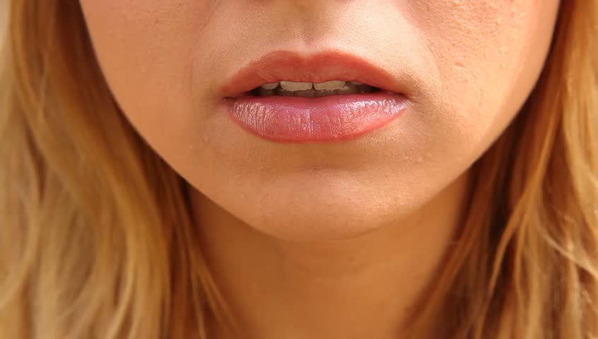 Sexy Woman Lips With Pink Gloss Closeup Stock Footage Video 1106137