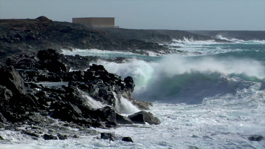 extreme wave crushing coast slowmo