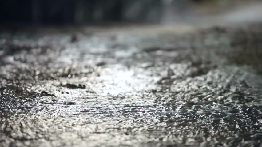 Rainwater flowing down