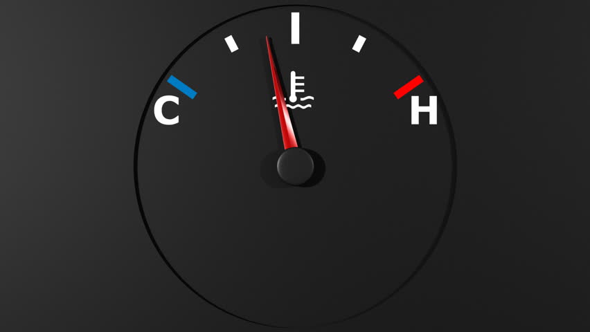 Car thermometer and moving pointer. HD.