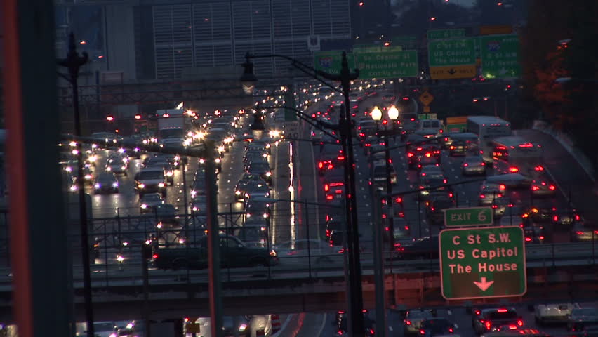 Timelapse of traffic at night in Washington DC