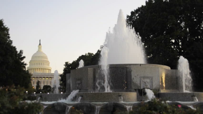 Capitol building and a fountain in Washington D.C. circa 2009