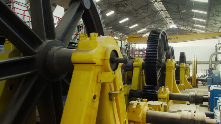 Giant gears inside a sugar mill