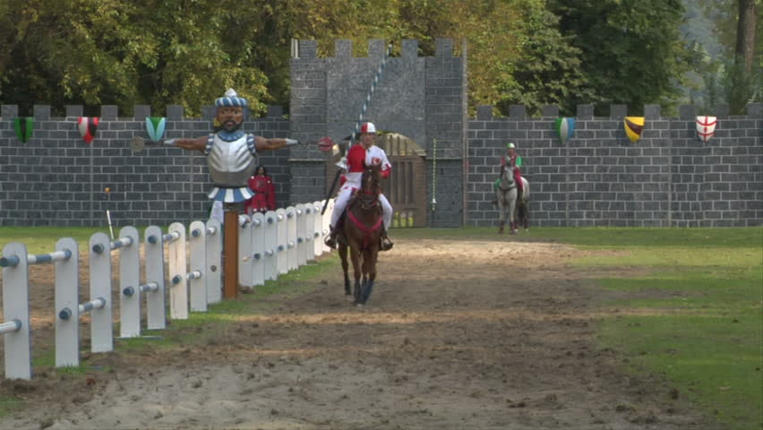 COMO, ITALY - CIRCA SEPT 2011:  Palio del Baradello re-enacts Barbarossa's visit to his allies in Como after defeating Milan in the 1159 battle, circa Sept 2011, Como, Italy. Period dances, games and shows create a medieval atmosphere at this annual event