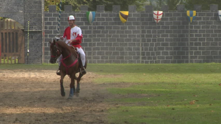 COMO, ITALY - CIRCA SEPT 2011:  Palio del Baradello re-enacts Barbarossa's visit to his allies in Como after defeating Milan in the 1159 battle, circa Sept 2011, Como, Italy. Period dances, games and shows create a medieval atmosphere at this annual event