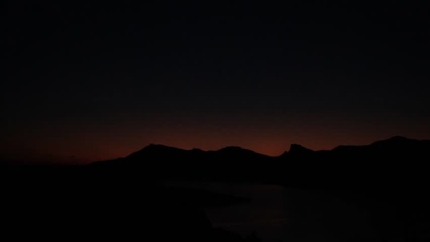 Sunrise at swiss mountains with lake lucerne in front