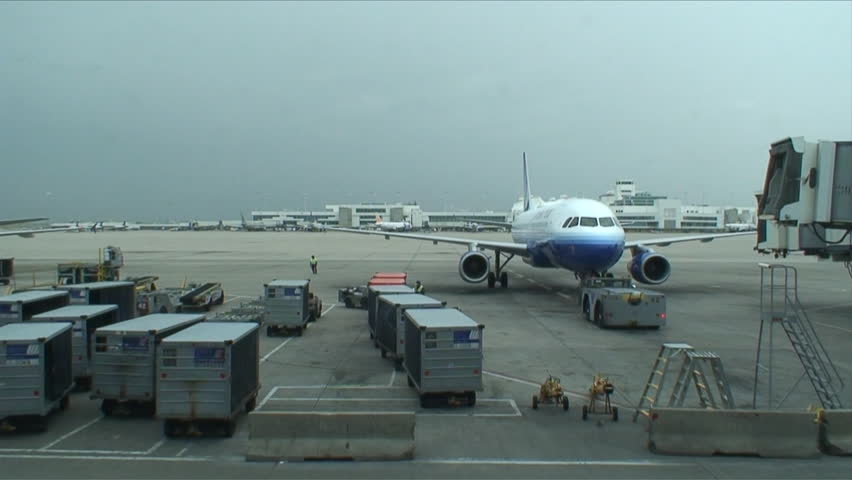 Time-lapse of boarding area with multiple planes being processed