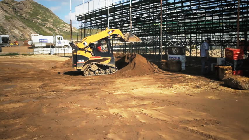 CU heavy equipment on construction site