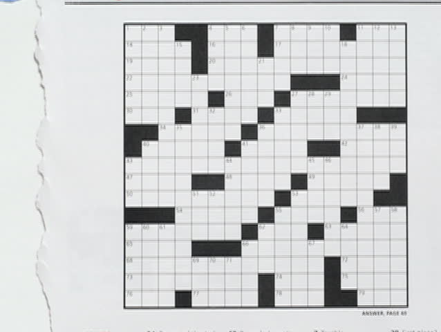 Words fill in a crossword puzzle.