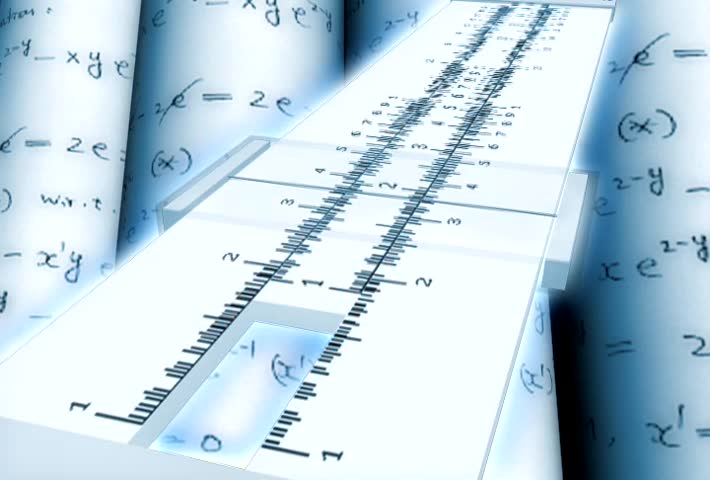 Rendering of a slide rule