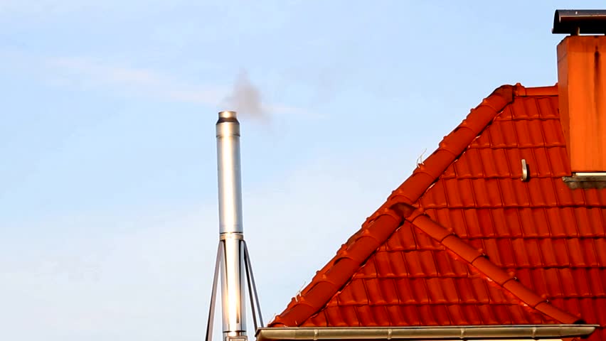Smoking metal chimney