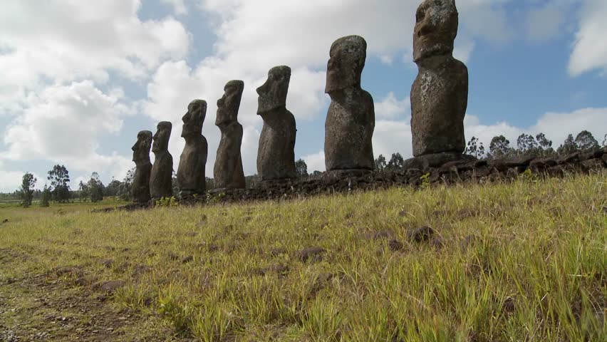 Tilt up to the mysterious and wondrous Easter Island statues.