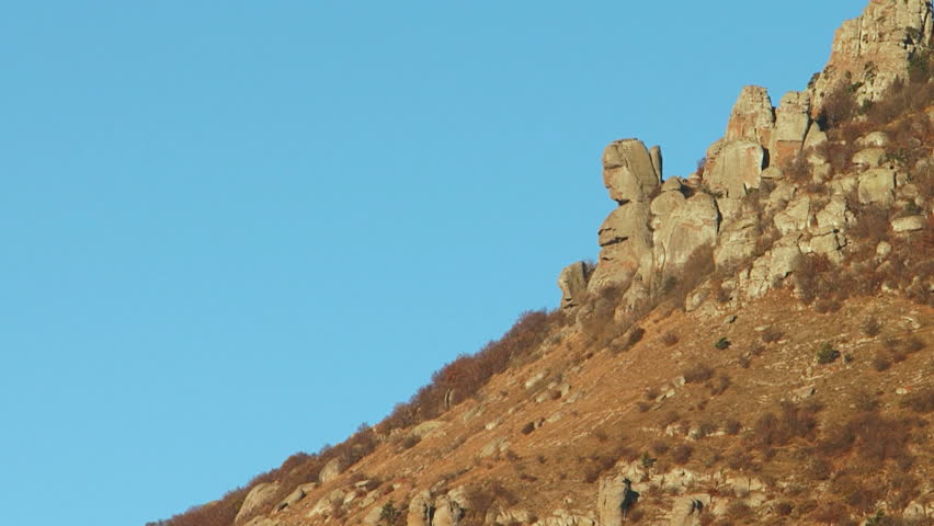 Famous place. A beautiful place famous in the Crimean mountains. Motion zoom.