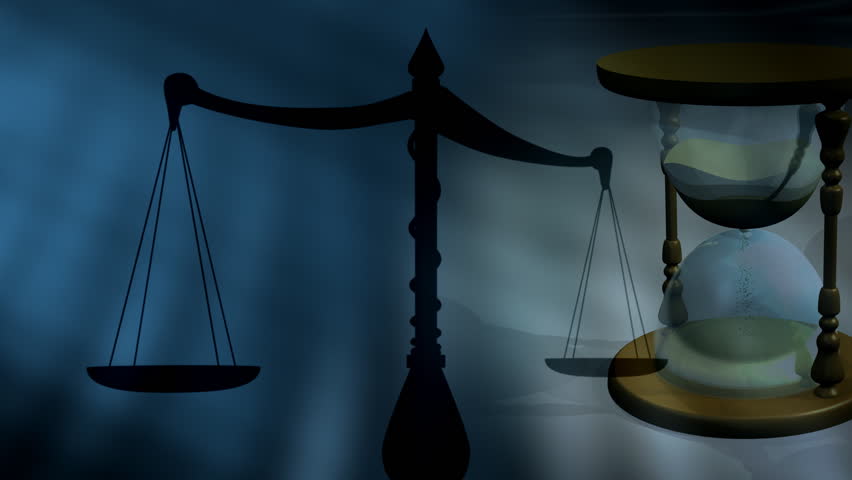 Scales of  Justice Sands of Time Looping Animated Background 