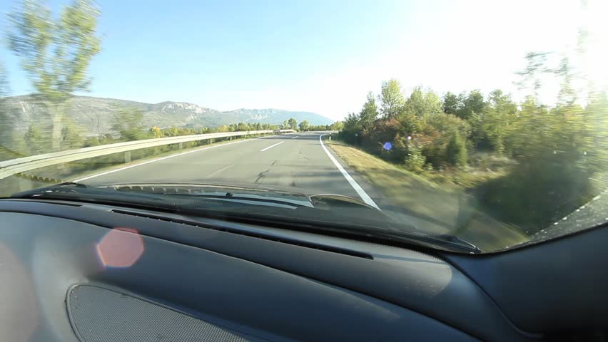 driving a car at road