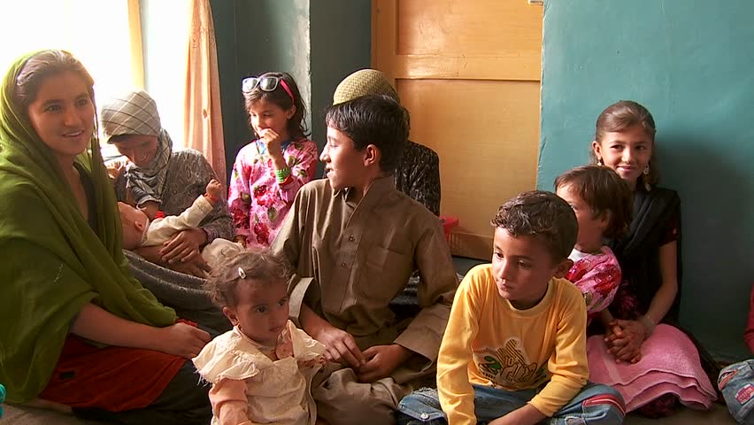 KABUL, AFGHANISTAN - CIRCA 2009: A family gathering  circa 2009 in Kabil, Afghanistan. Afghanistan is an impoverished and least developed country, one of the world's poorest.