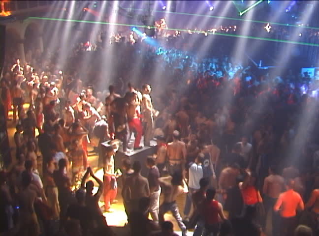  Male crowd dancing at party