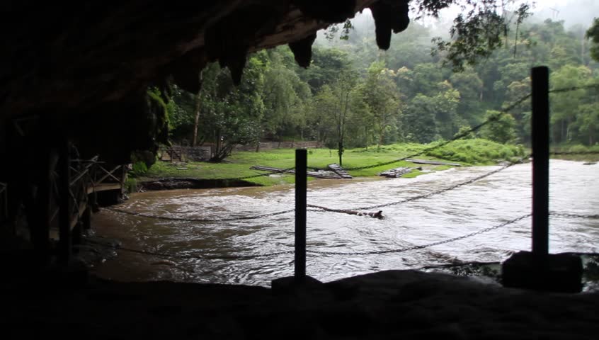 River in cave Tham Nam Lod, Thailand