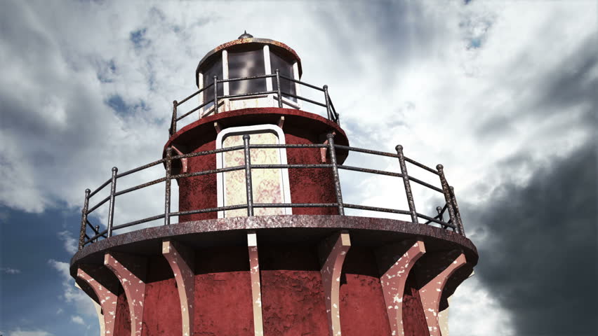 Lighthouse Clouds Timelapse 3D render composited with real clouds timelapse footage.