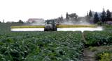 agriculture toxic tractor spraying pesticides crops fertilize organic duster