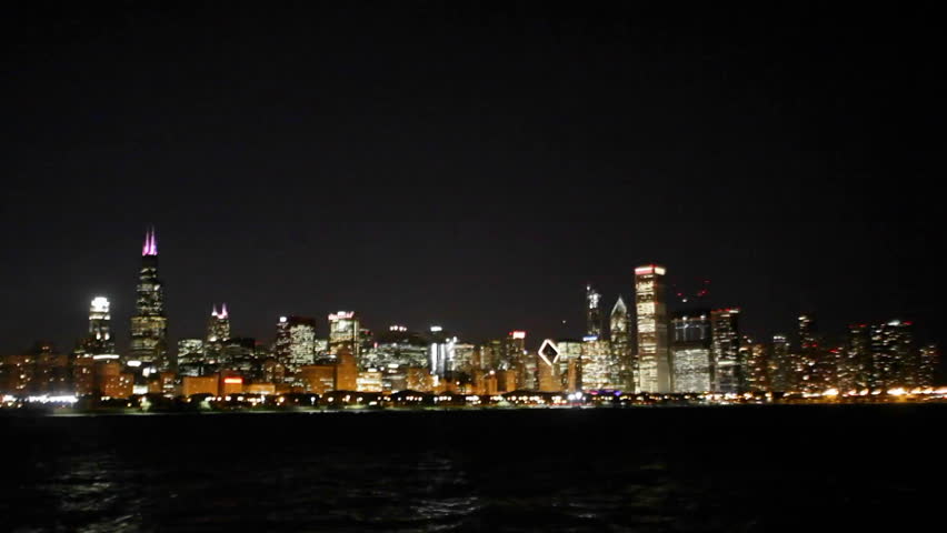 Chicago skyline at night