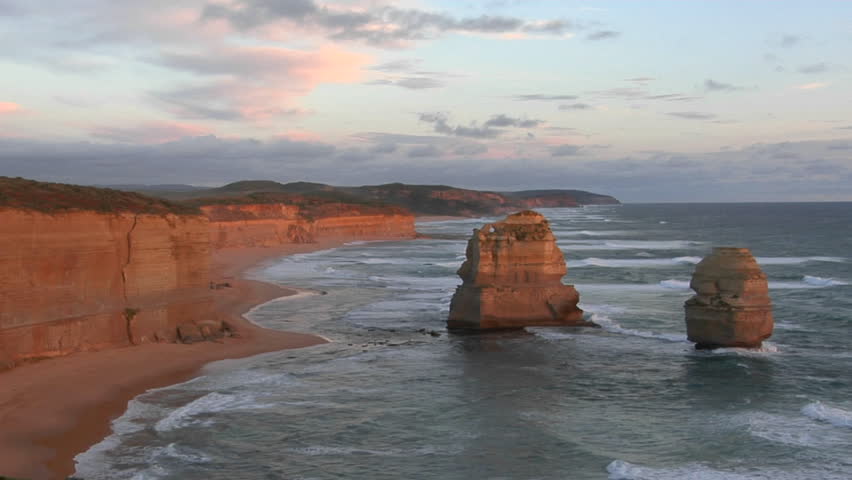 The Twelve Apostles rock formation stands out on the Australian coast