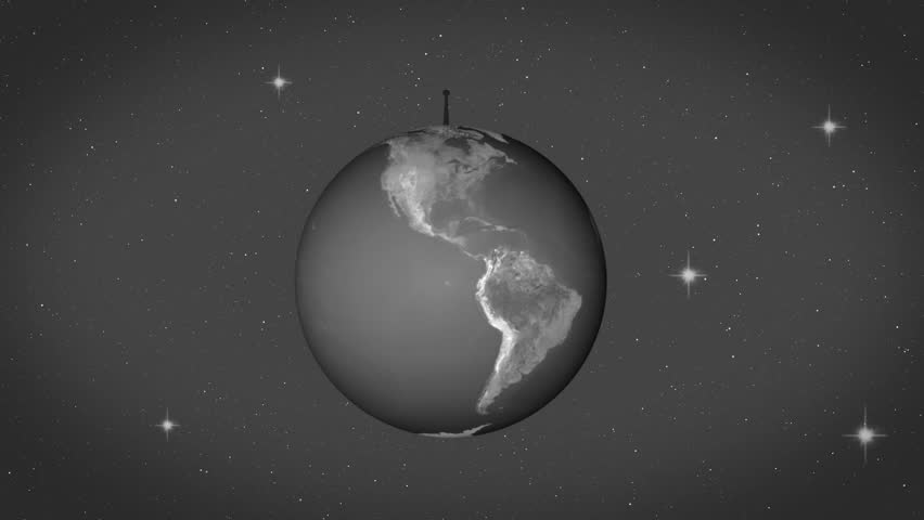 vintage looking earth with radio waves