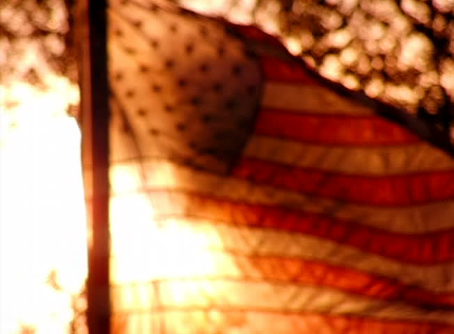 USA Flag Sunset 28 Slow Motion Loop