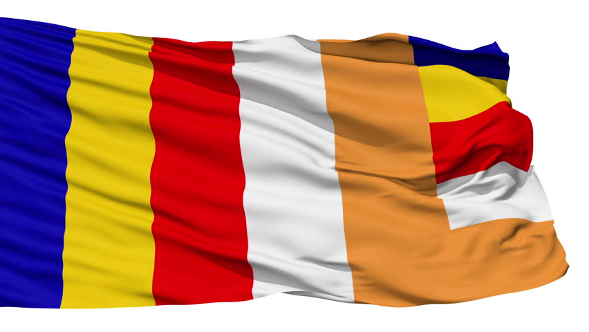 Flying Buddhist Flag which was designed to symbolize and universally represent Buddhism throughout the world.