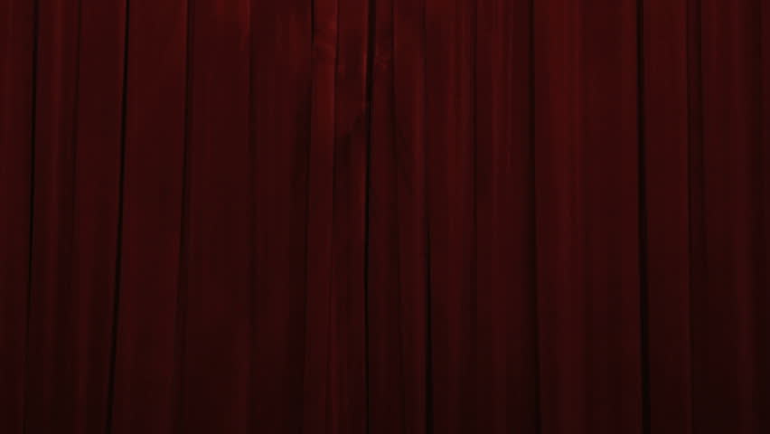 opening real red curtains