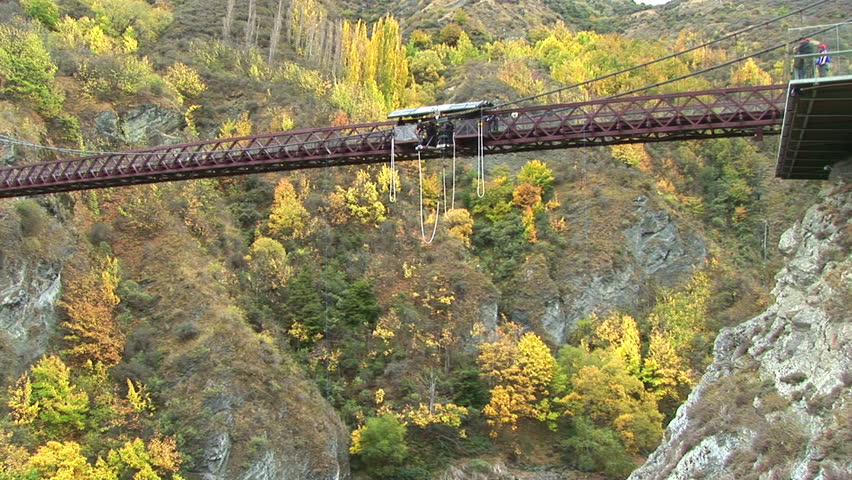 WS of bungee jumping in Queenstown