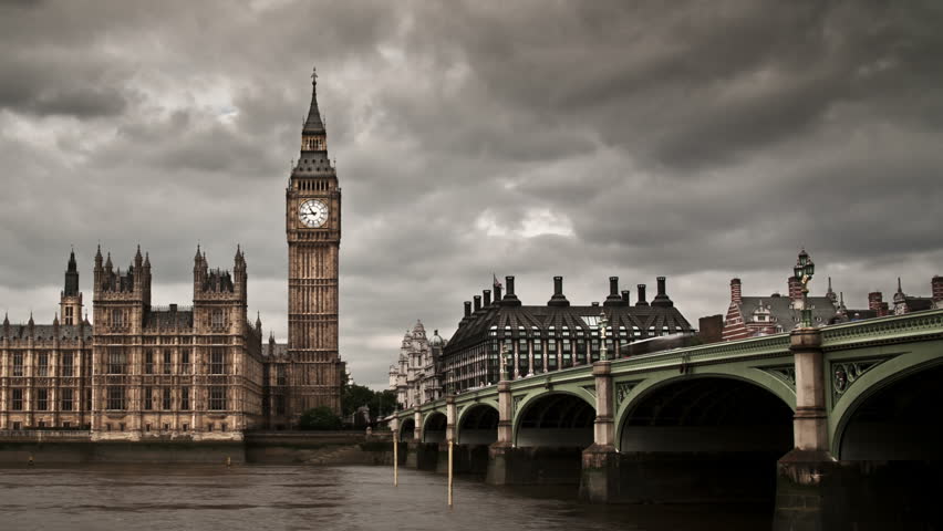 Big Ben, Houses of Parliament, and London Bridge time lapse 