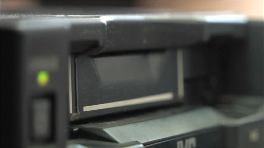 video cassette is inserted into the VCR