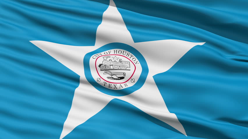 Houston Texas Waving American State Capital City Flag Animation