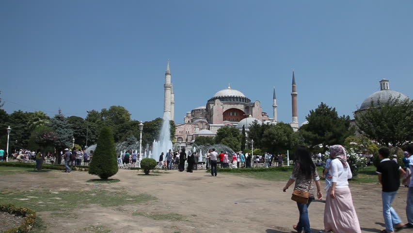ISTANBUL, TURKEY - JULY 31: Activity at Aya Sofia museum on July 31 2011 in Istanbul. Hagia Sophia (Aya Sofiya) has been consecrated in 537, and for 916 years has been the cathedral of Constantinople