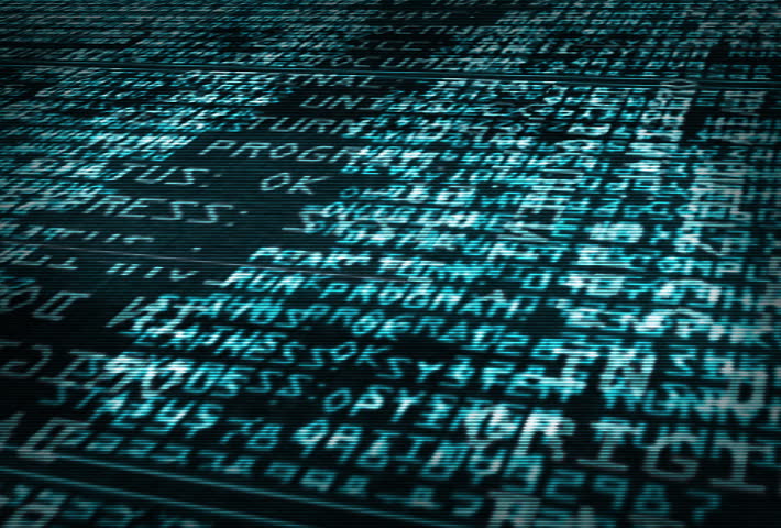 Data Code Typing on Screen