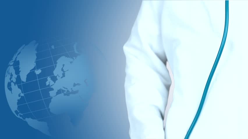 Heart beat concept of the world with medic and EKG sign